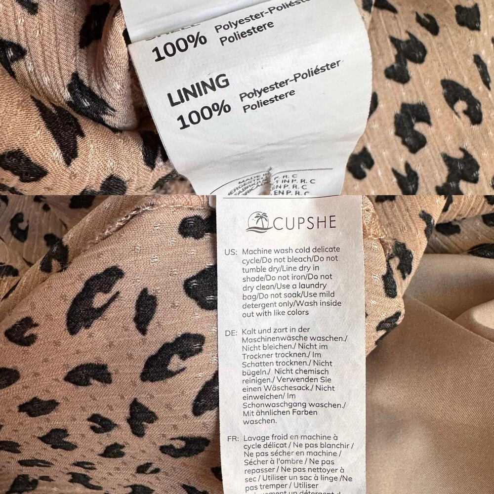 Cupshe Ayana Lace-up Backless Maxi Slip Dress A Line Cheetah Print Women's Small - Picture 11 of 11